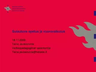 sulautuva opetus ja vuorovaikutus