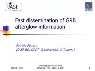 Fast dissemination of GRB afterglow information