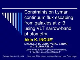 Constraints on Lyman continuum flux escaping from galaxies at z~3 using VLT narrow-band photometry