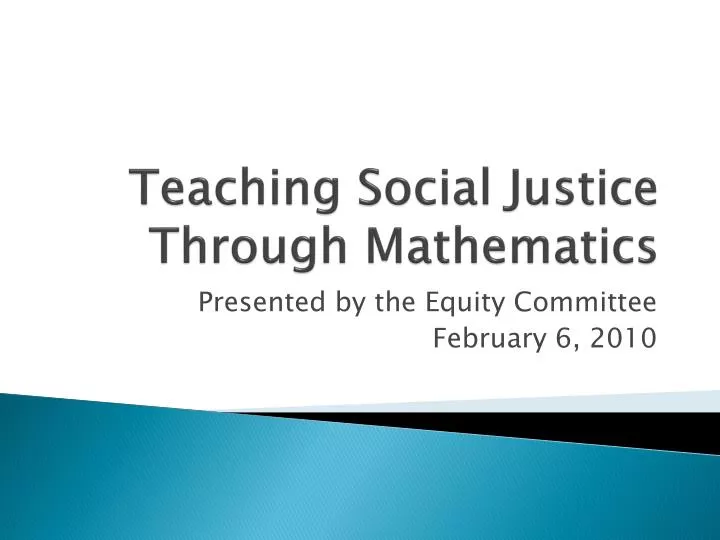 teaching social justice through mathematics