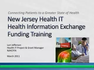 New Jersey Health IT Health Information Exchange Funding Training