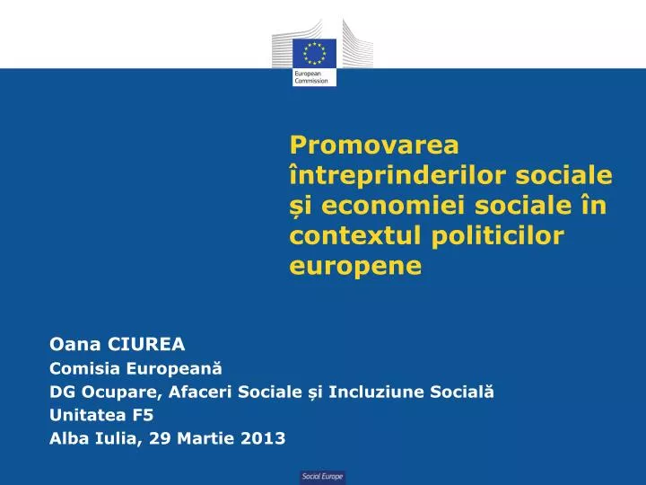 promovarea ntreprinderilor sociale i economiei sociale n contextul politicilor europene
