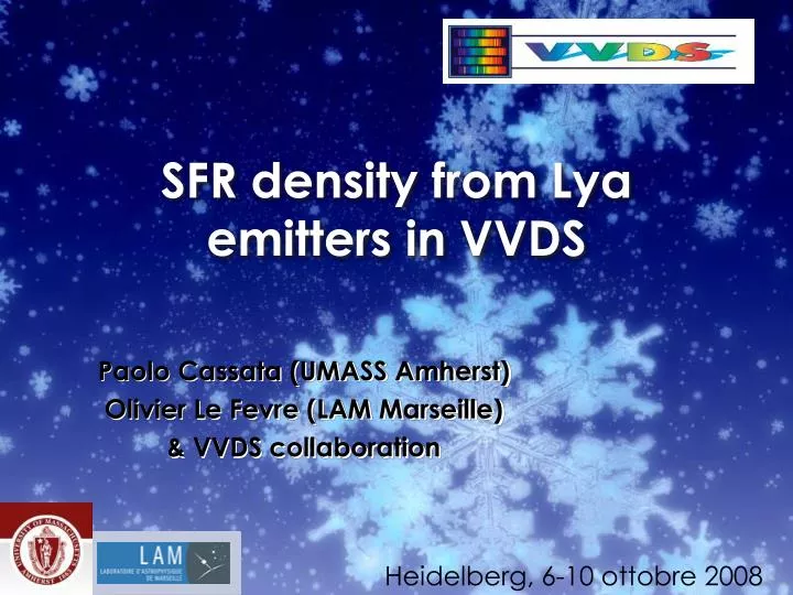sfr density from lya emitters in vvds