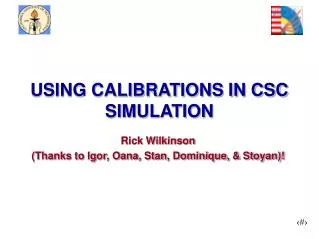 USING CALIBRATIONS IN CSC SIMULATION
