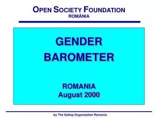 Gender Barometer - August 2000