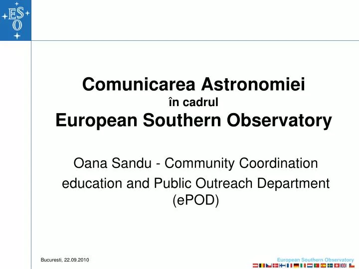 comunicarea astronomiei n cadrul european southern observatory