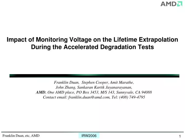 impact of monitoring voltage on the lifetime extrapolation during the accelerated degradation tests