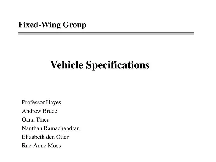 fixed wing group
