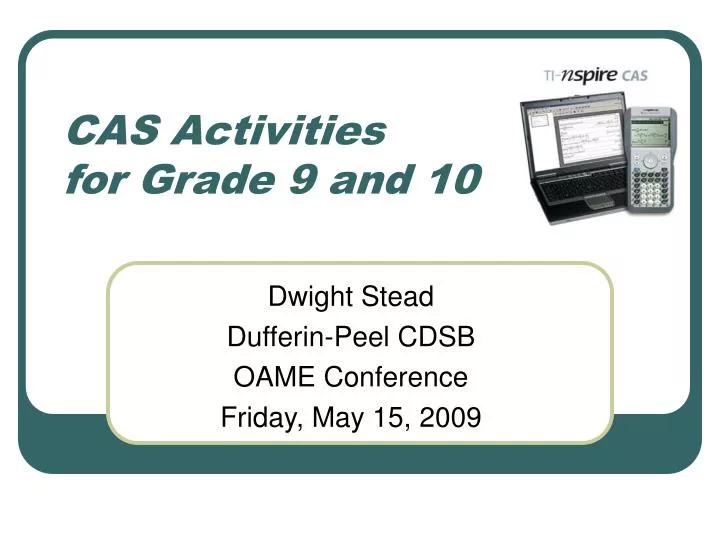 cas activities for grade 9 and 10