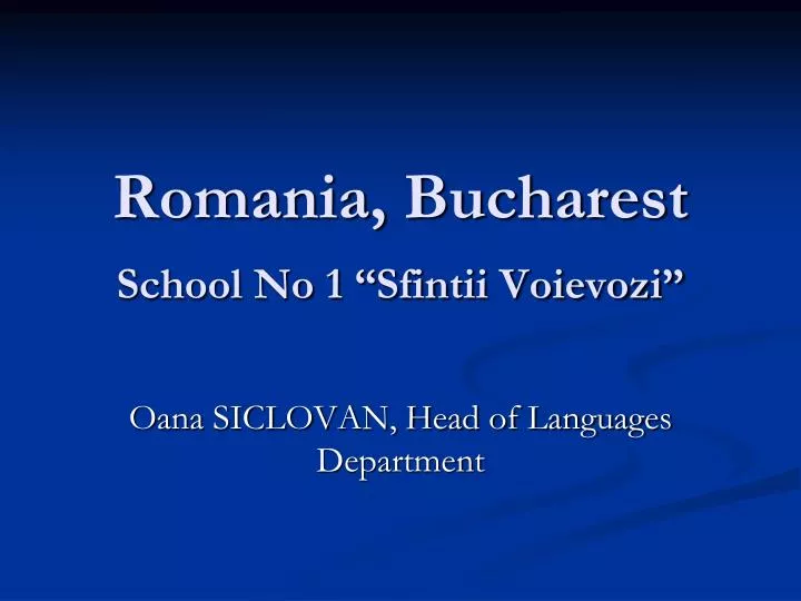 romania bucharest school no 1 sfintii voievozi