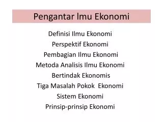 pengantar lmu ekonomi
