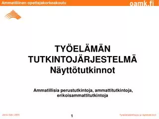 ty el m n tutkintoj rjestelm n ytt tutkinnot