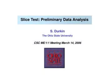 Slice Test: Preliminary Data Analysis
