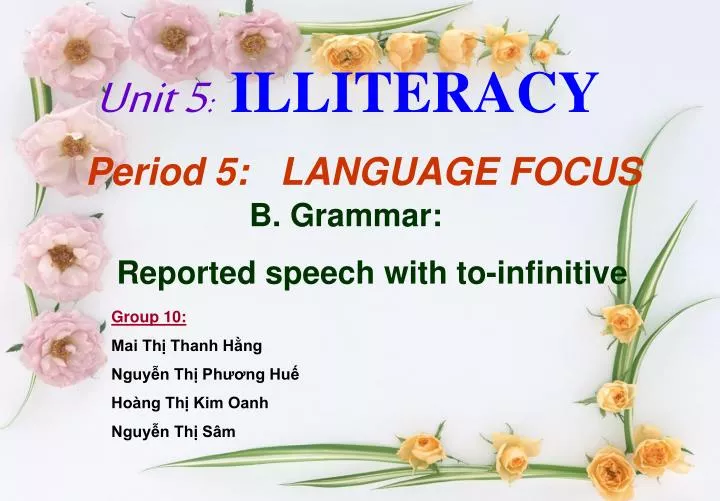 unit 5 illiteracy
