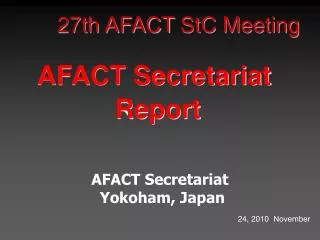 27th AFACT StC Meeting