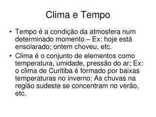clima e tempo