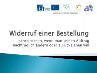 widerruf einer bestellung