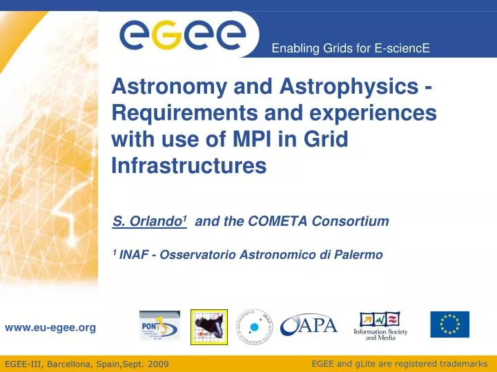astronomy and astrophysics requirements and experiences with use of mpi in grid infrastructures