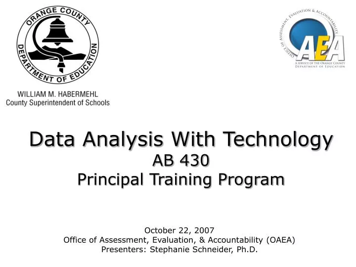 data analysis with technology ab 430 principal training program