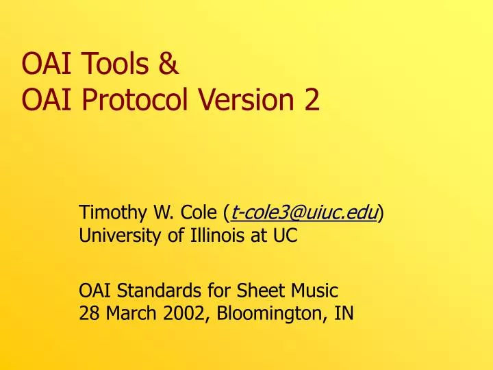 oai tools oai protocol version 2