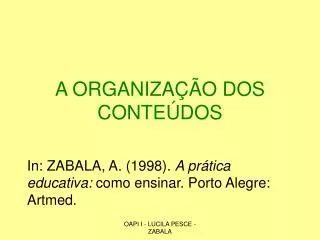 a organiza o dos conte dos