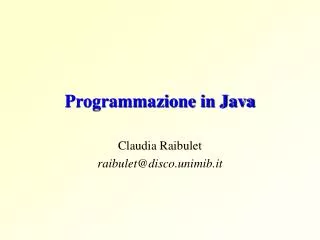 programmazione in java