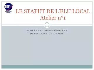 le statut de l elu local atelier n 1