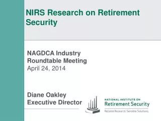 NIRS Research on Retirement Security