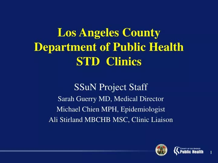 los angeles county department of public health std clinics