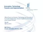 Innovation, Technology Transfer and Implementation - slide 1