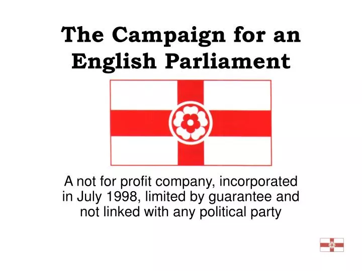 the campaign for an english parliament