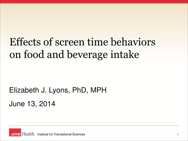 effects of screen time behaviors on food and beverage intake