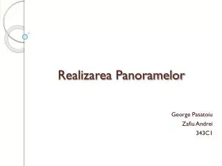 realizarea panoramelor
