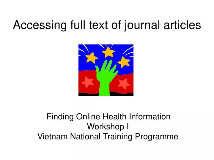accessing full text of journal articles
