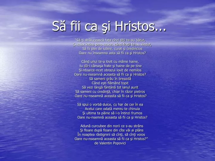 s fii ca i hristos