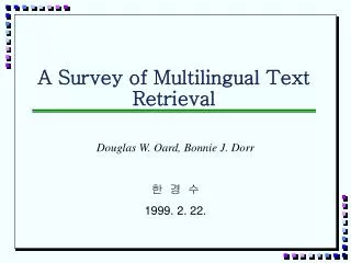 a survey of multilingual text retrieval