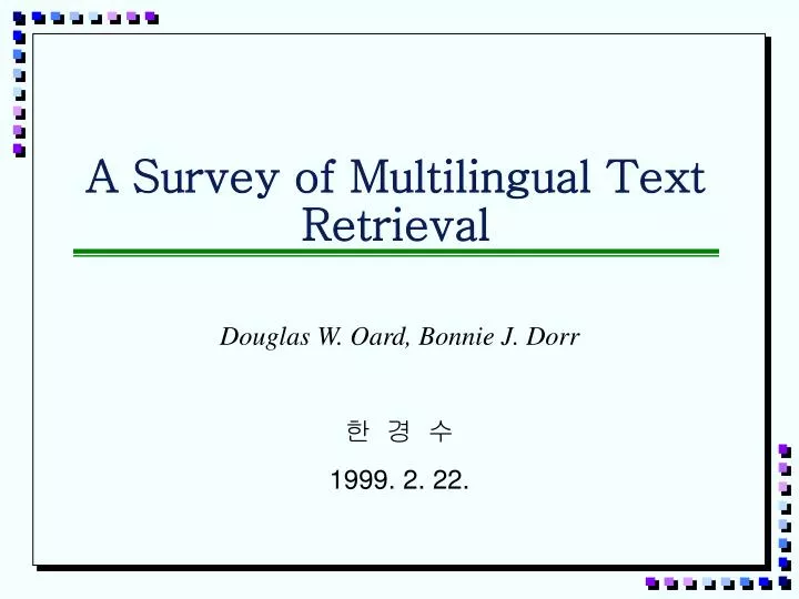 a survey of multilingual text retrieval
