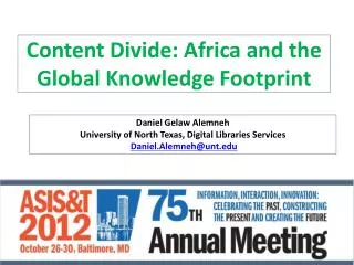 Content Divide: Africa and the Global Knowledge Footprint