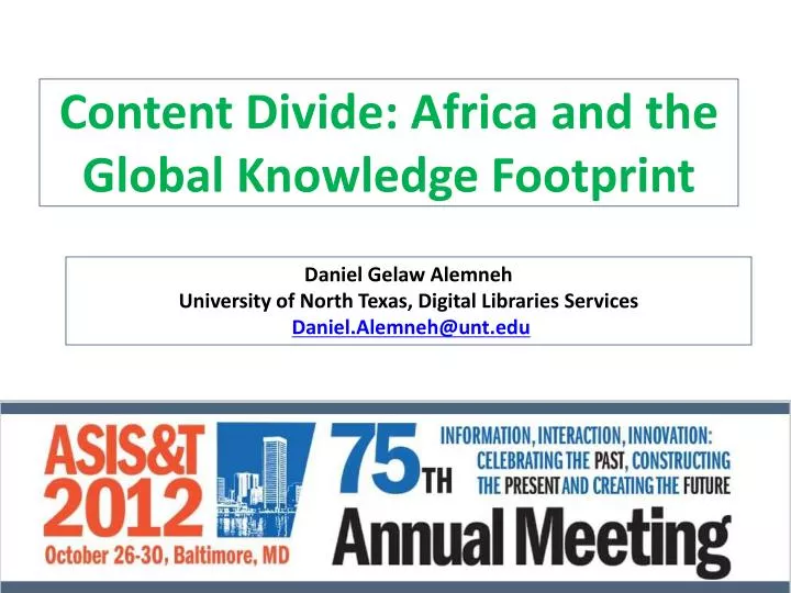content divide africa and the global knowledge footprint