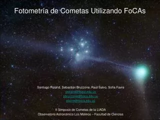 fotometr a de cometas utilizando focas