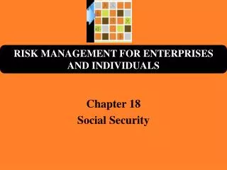 Chapter 18 Social Security