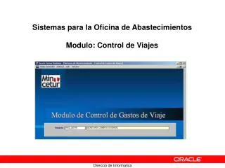 sistemas para la oficina de abastecimientos modulo control de viajes