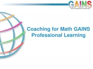 Coaching for Math GAINS Professional Learning