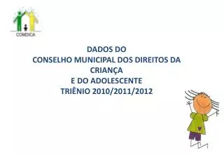 DADOS DO CONSELHO MUNICIPAL DOS DIREITOS DA CRIANÇA E DO ADOLESCENTE TRIÊNIO 2010/2011/2012