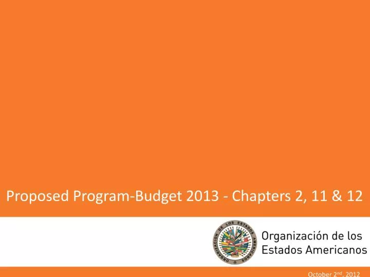 proposed program budget 2013 chapters 2 11 12