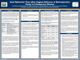 Anal Sphincter Tear after Vaginal Delivery: A Retrospective Study in Primiparous Women