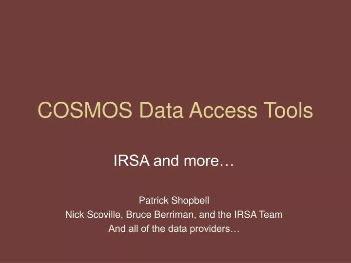 cosmos data access tools