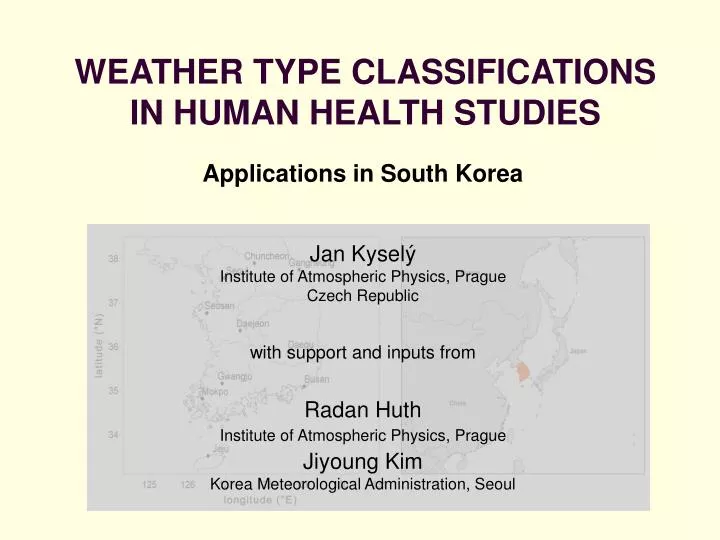 weather type classifications in human health studies