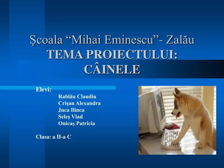 coala mihai eminescu zal u tema proiectului c inele