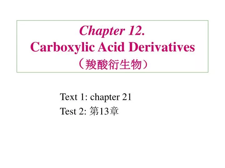 chapter 12 carboxylic acid derivatives